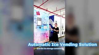 Máquina de venda automática de gelo | Solução integrada para fabricação, armazenamento, ensacamento e selagem automáticos de gelo