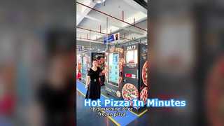 Máquina de venda automática de pizza | Refrigerada 24 horas, coleta inteligente e aquecimento de modo duplo Pizza Reta não tripulada
