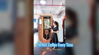 Máquina de venda automática de café moído na hora Haloo com tela sensível ao toque de 27 polegadas e queda automática de xícara e c