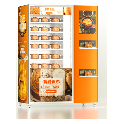 As tortas doces da máquina de venda automática dos alimentos frescos do tela táctil panam a máquina de venda automática dos queques da salada do sushi com elevador