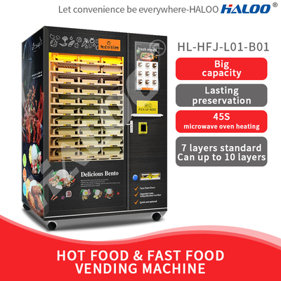 máquina de venda automática quente totalmente automático do alimento do autosserviço 24h com aquecimento de micro-ondas