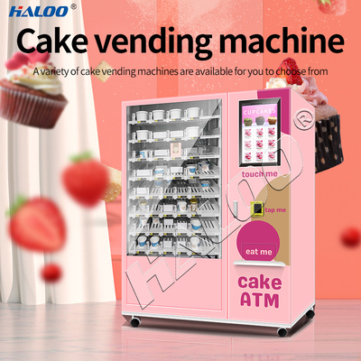 Máquina de venda automática automática dos alimentos frescos da salada da máquina de venda automática do queque do refrigerador do sistema do elevador com o tela táctil 21.5inch