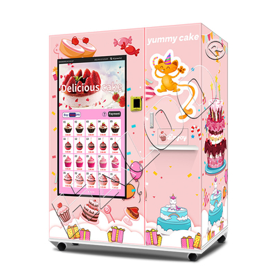 Máquina de venda automática automática dos alimentos frescos da salada da máquina de venda automática do queque do refrigerador do sistema do elevador com o tela táctil 21.5inch