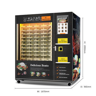 Micro-ondas quente da máquina de venda automática do alimento da máquina de venda automática morna totalmente automático do alimento
