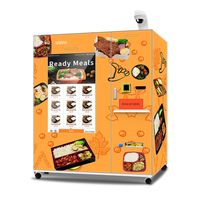 Tela táctil grande máquina de venda automática congelada totalmente automático congelada do alimento da máquina de venda automática do alimento com aquecimento 45S rápido