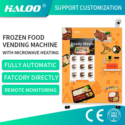 Tela táctil grande máquina de venda automática congelada totalmente automático congelada do alimento da máquina de venda automática do alimento com aquecimento 45S rápido
