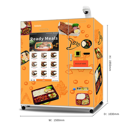Tela táctil grande máquina de venda automática congelada totalmente automático congelada do alimento da máquina de venda automática do alimento com aquecimento 45S rápido