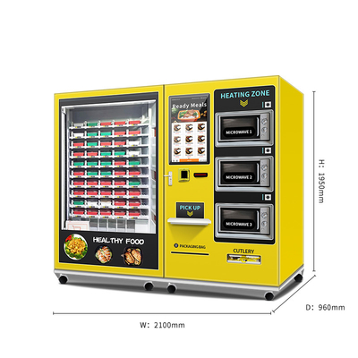Da máquina de venda automática nutritivo saudável da dieta do alimento do GYM máquina de venda automática quente personalizada semiautomática do alimento com micro-ondas 3