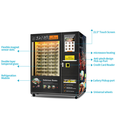 Máquina de venda automática quente do alimento da máquina de venda automática pronto para comer das refeições do alimento para refeições prontas com função de aquecimento