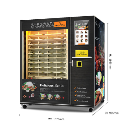 Da lancheira automática da refeição do café da manhã do fast food da grande capacidade máquina de venda automática quente do alimento com aquecimento de micro-ondas