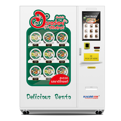 Máquina de venda automática de congelação totalmente automático da lancheira das refeições da congelação de alimento com aquecimento de micro-ondas e porto do recolhimento da cutelaria