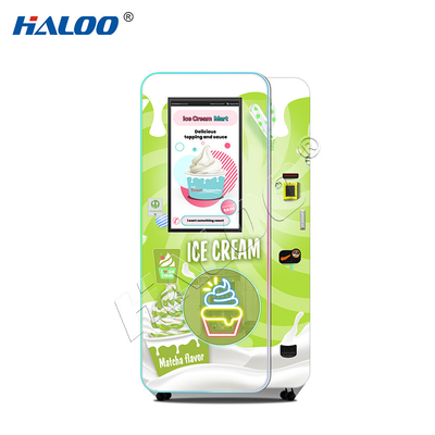 Máquina de venda automática Haloo fabricante Máquina de venda automática de sorvete de tela sensível ao toque de 32 polegadas
