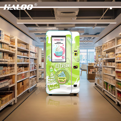 Máquina de venda automática Haloo fabricante Máquina de venda automática de sorvete de tela sensível ao toque de 32 polegadas