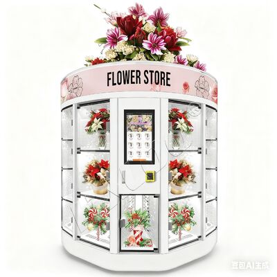 Máquina de venda de flores frescas Haloo Branco 13 armário grande buquê Venda quente para Shopping Mall Sistema de pagamento de cartão de crédito