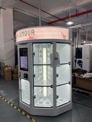 Máquina de venda de flores frescas Haloo Branco 13 armário grande buquê Venda quente para Shopping Mall Sistema de pagamento de cartão de crédito