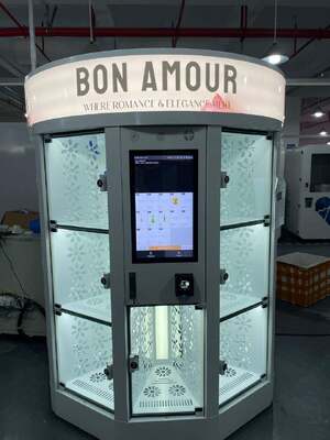 Máquina de venda de flores frescas Haloo Branco 13 armário grande buquê Venda quente para Shopping Mall Sistema de pagamento de cartão de crédito