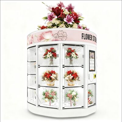 Máquina de venda de flores frescas Haloo Branco 13 armário grande buquê Venda quente para Shopping Mall Sistema de pagamento de cartão de crédito