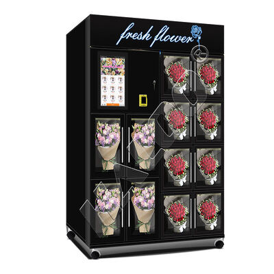 Fornecedor de Máquinas de Venda Haloo Smart Touch Screen Full Automatic Kiosk 12 grelhas Logotipo personalizado Regalos Máquina de venda de flores