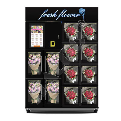 Fornecedor de Máquinas de Venda Haloo Smart Touch Screen Full Automatic Kiosk 12 grelhas Logotipo personalizado Regalos Máquina de venda de flores