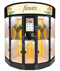 Máquina de venda automática de flores personalizada Haloo 9-grelhas com função de refrigeração e humidificação para longa duração de conservação