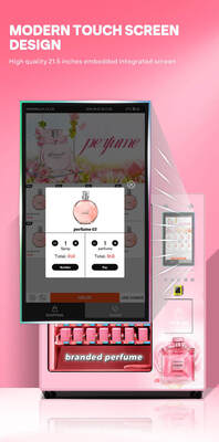 Máquina de Venda de Perfumes com Tela Touchscreen de 21,5 polegadas Haloo, Vidro Duplo à Prova de Explosão e Plataforma de Recebimento XY