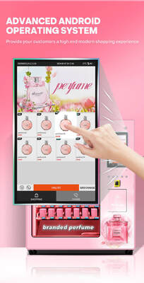 Máquina de Venda de Perfumes com Tela Touchscreen de 21,5 polegadas Haloo, Vidro Duplo à Prova de Explosão e Plataforma de Recebimento XY