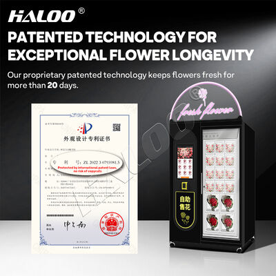 Haloo 10 grid flower vending machine with thickened galvanized sheet and double-layer anti fog glass