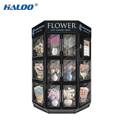 Máquina de venda de flores Haloo com função SDK, corpo em aço inoxidável com sistema de refrigeração e humidificação