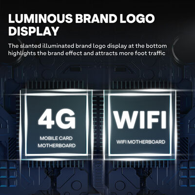 Máquina automática Haloo de 21,5 polegadas para bebidas e lanches com capacidade 360o, porta de vidro desinfetante, resistente e durável