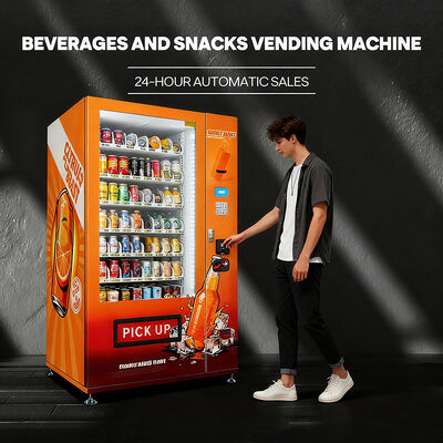 Máquina automática Haloo de 21,5 polegadas para bebidas e lanches com capacidade 360o, porta de vidro desinfetante, resistente e durável