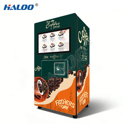 Haloo 27 polegadas tela sensível ao toque máquina de café cápsula de bebida quente e fria com 14 sabores e limpeza automática função