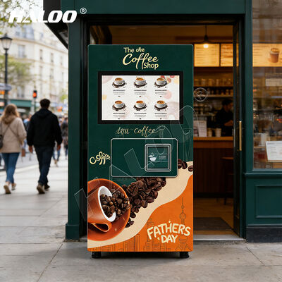 Haloo 27 polegadas tela sensível ao toque máquina de café cápsula de bebida quente e fria com 14 sabores e limpeza automática função