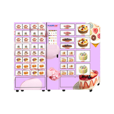 Máquina de venda automática do cacifo dos alimentos frescos do ovo das sobremesas dos bolos com refrigerar e anunciar a tela