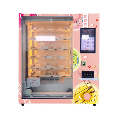Máquina de venda automática automática dos alimentos frescos da salada da máquina de venda automática do queque do refrigerador do sistema do elevador com o tela táctil 21.5inch