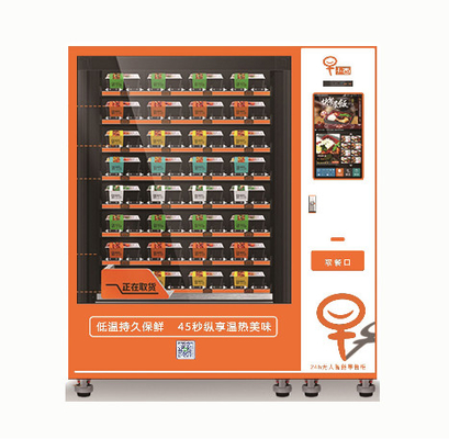 Máquina de venda automática quente das refeições do alimento da grande capacidade com refrigerador e aquecimento de micro-ondas
