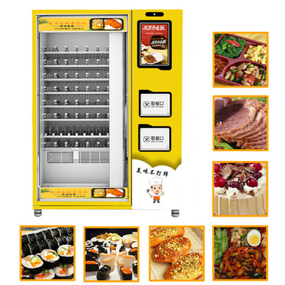 Máquina de venda automática varejo automática do alimento com refrigerador e micro-ondas dupla