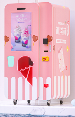 Máquina de venda automática do creme de Logo Free Customization Liquid Ice com tela táctil e o leitor de cartão grandes