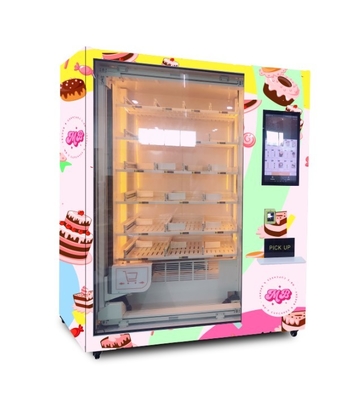 Máquina de venda automática esperta do queque do refrigerador da máquina de venda automática do bolo do copo de Digitas com elevador
